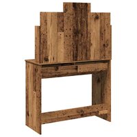 Kaptafel met spiegel 96x39x142 cm oud houtkleurig 6