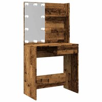 Kaptafel met LED-verlichting 74,5x40x141 cm oud houtkleurig 8