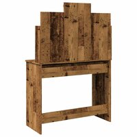 Kaptafel met LED-verlichting 96x40x142 cm oud houtkleurig 9