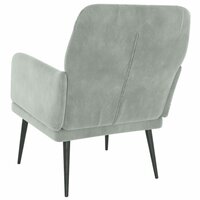 Fauteuil 62x79x79 cm fluweel lichtgrijs 5