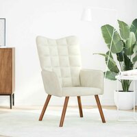 Relaxstoel fluweel cr&egrave;mekleurig 2