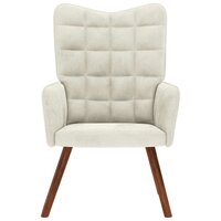 Relaxstoel fluweel cr&egrave;mekleurig 3