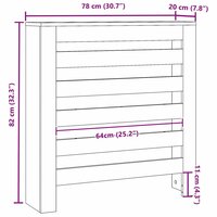 Radiatorafdekking Zwart Eiken 78 x 20 x 82 cm 9