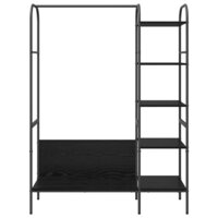Kledingrek met plank Zwart 120 x 44 x 160 cm Bewerkt hout 5