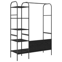 Kledingrek met plank Zwart 120 x 44 x 160 cm Bewerkt hout 7