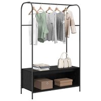 Kledingrek met opslag Zwart 100 x 44 x 160 cm Bewerkt hout 3