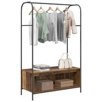 Kledingrek met opslag Bruin 100 x 44 x 160 cm Bewerkt hout 3