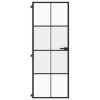 Binnendeur smal 76x201,5 cm gehard glas en aluminium zwart 3