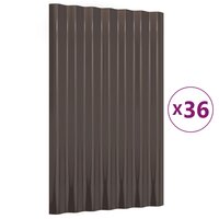 Dakpanelen 36 st 60x36 cm gegalvaniseerd staal bruin 2