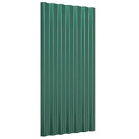 Dakpanelen 12 st 80x36 cm gegalvaniseerd staal groen 3