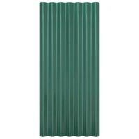 Dakpanelen 12 st 80x36 cm gegalvaniseerd staal groen 4