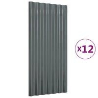 Dakpanelen 12 st 80x36 cm gegalvaniseerd staal antracietkleurig 2