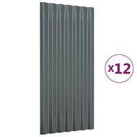Dakpanelen 12 st 80x36 cm gegalvaniseerd staal antracietkleurig 4