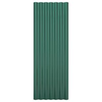 Dakpanelen 12 st 100x36 cm gegalvaniseerd staal groen 4