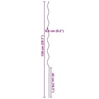 Spiraalvormige plantensteunen 50 pcs Zilver 150 cm 9