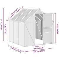 Tuinkas met basisframe 3,61 m&sup3; aluminium antracietkleurig 8