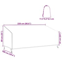 Tuinbankhoes Zwart 220 x 100 x 89 cm 210D oxford stof 8