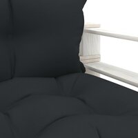 Tuinbank met antracietkleurige kussens pallet hout 5