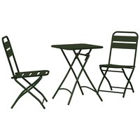 Bistroset 3 pcs Donkergroen Staal 2
