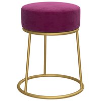 Hocker rond fluweel paars 2