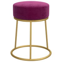 Hocker rond fluweel paars 3