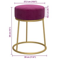 Hocker rond fluweel paars 6