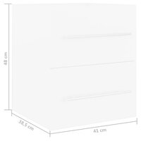 Wastafelkast 41x38,5x48 cm bewerkt hout wit 7