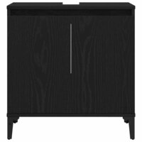 Wastafelkast met plank Zwart eiken 58 x 33 x 60 cm Bewerkt hout 7