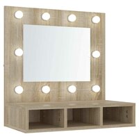 Spiegelkast met LED-verlichting 60x31,5x62 cm sonoma eikenkleur 2