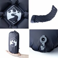 Kampeermatras met kussen opblaasbaar 1-persoons grijs 5