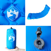 Kampeermatras met kussen opblaasbaar 1-persoons blauw 5