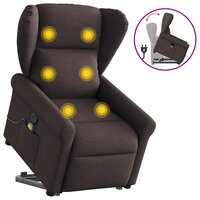 Sta-op-massagestoel verstelbaar stof donkerbruin 9