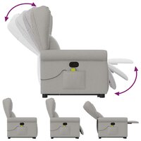 Sta-op-massagestoel verstelbaar stof wolk grijs 7