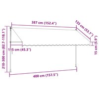 Luifel handmatig uittrekbaar 400 cm antraciet 8