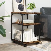 Printerkastje 3-laags 43x48x64 cm bewerkt hout gerookt eiken 4