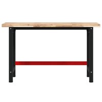 Werkbank rechthoekig 140x60x83 cm massief acaciahout 4