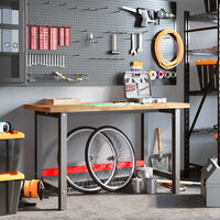 Werkbank rechthoekig 140x60x83 cm massief acaciahout 3