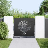 Tuinpoort, Tuinpoort 85x75 cm Corten Staal Boomontwerp Zwart 3