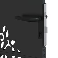 Tuinpoort, Tuinpoort 85x75 cm Corten Staal Boomontwerp Zwart 7
