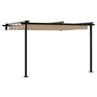 Wandgemonteerde Pergola Taupe Staal 2