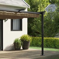 Wandgemonteerde Pergola Taupe Staal 3