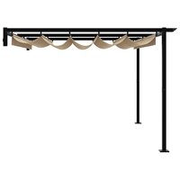 Wandgemonteerde Pergola Taupe Staal 5