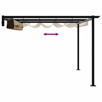 Wandgemonteerde Pergola Taupe Staal 9