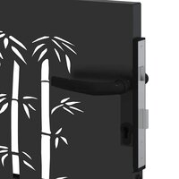 Tuinpoort met slot Zwart 105 x 100 cm Poedergecoat staal 7