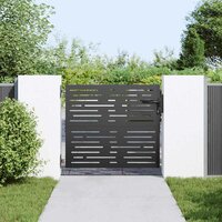 Tuinpoort met slot Zwart 105 x 100 cm Poedergecoat staal 3