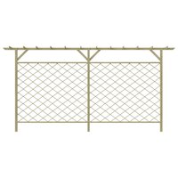 Tuinhek met latwerk en pergola hout 2