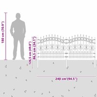 Tuinhek Grijs 140 cm Poedergecoat staal 8