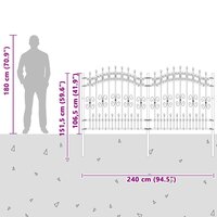Tuinhek Grijs 165 cm Poedergecoat staal 8