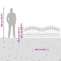 Tuinhek Wit 115 cm Poedergecoat staal 8