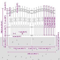 Tuinhek Wit 190 cm Poedergecoat staal 7